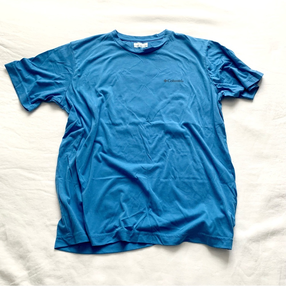 Columbia Logo Athletic T-shirt Blue Sz Large